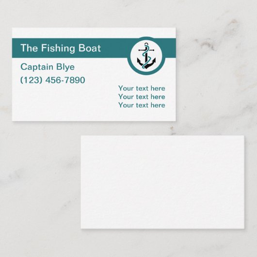 Gevist kapitein Modern Visitekaartje (Voorkant / Achterkant)