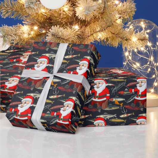 Gevist kerstliefhebbers met Sinterklaasvis Cadeaupapier (Feestdagen)