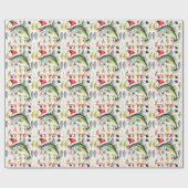 Gevist kerstliefhebbers met Sinterklaasvis Cadeaupapier (Vlak)