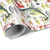 Gevist kerstliefhebbers met Sinterklaasvis Cadeaupapier (Rol Hoek)