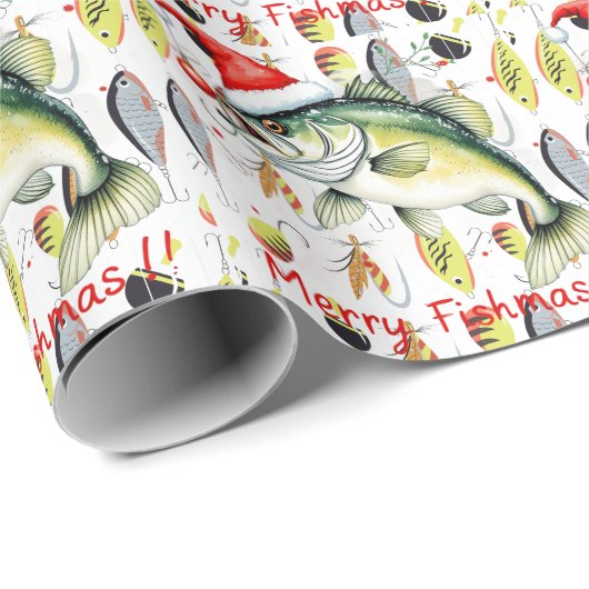 Gevist kerstliefhebbers met Sinterklaasvis Cadeaupapier (Rol Hoek)