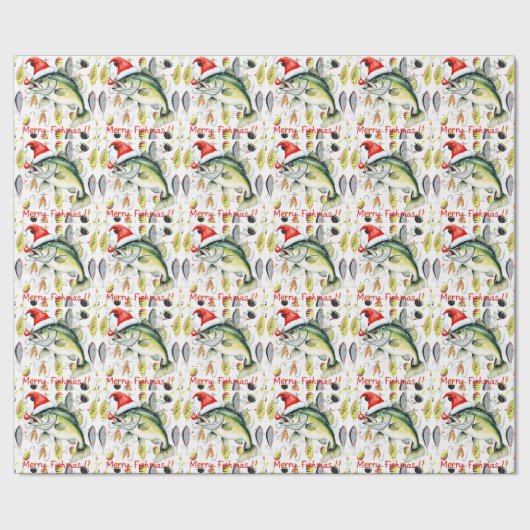 Gevist kerstliefhebbers met Sinterklaasvis Cadeaupapier (Zoom)