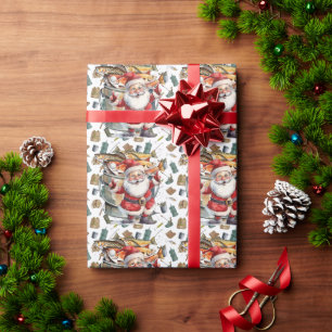 Gevist kerstliefhebbers met Sinterklaasvis Cadeaupapier