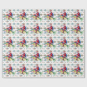 Gevist kerstliefhebbers met Sinterklaasvis Cadeaupapier (Vlak)