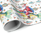 Gevist kerstliefhebbers met Sinterklaasvis Cadeaupapier (Rol Hoek)