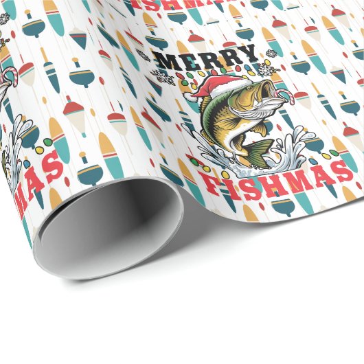 Gevist kerstliefhebbers met Sinterklaasvis Cadeaupapier (Rol Hoek)