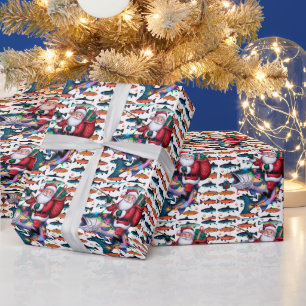 Gevist kerstliefhebbers met Sinterklaasvis Cadeaupapier