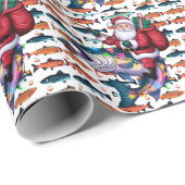 Gevist kerstliefhebbers met Sinterklaasvis Cadeaupapier (Rol Hoek)