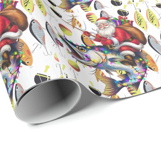 Gevist kerstliefhebbers met Sinterklaasvis Cadeaupapier (Rol Hoek)