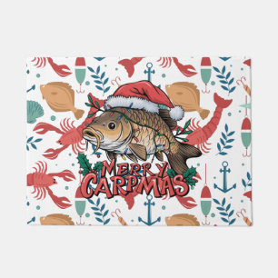 Gevist kerstliefhebbers met Sinterklaasvis Deurmat