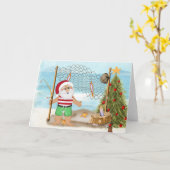 Gevist Kerstman Kaart (Gele Bloem)