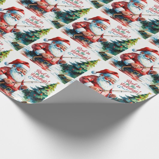 Gevist kerstthema cadeaupapier (Hoek)