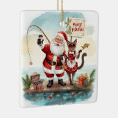 Gevist kerstthema keramisch ornament (Rechts)