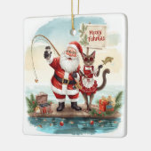 Gevist kerstthema keramisch ornament (Links)