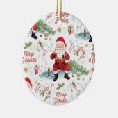 Gevist kerstthema keramisch ornament (Rechts)