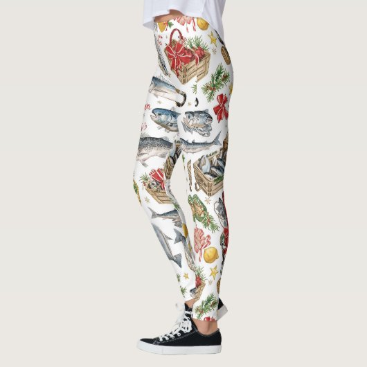 Gevist kerstthema leggings (Links)