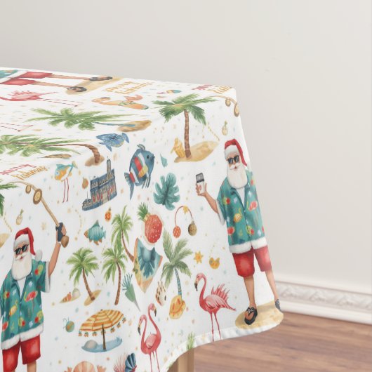 Gevist kerstthema met de kerstman tafelkleed (Voorbeeld)