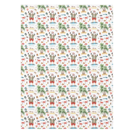 Gevist kerstthema met de kerstman tafelkleed (Voorkant)