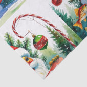 Gevist kerstthema tissuepapier (Detail)