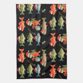 Gevist kerstthema voor geliefden theedoek (Verticaal)