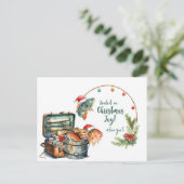 Gevist kerstthema voor Vissen Lovers Feestdagenkaart (Staand voorkant)