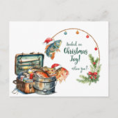 Gevist kerstthema voor Vissen Lovers Feestdagenkaart (Voorkant)