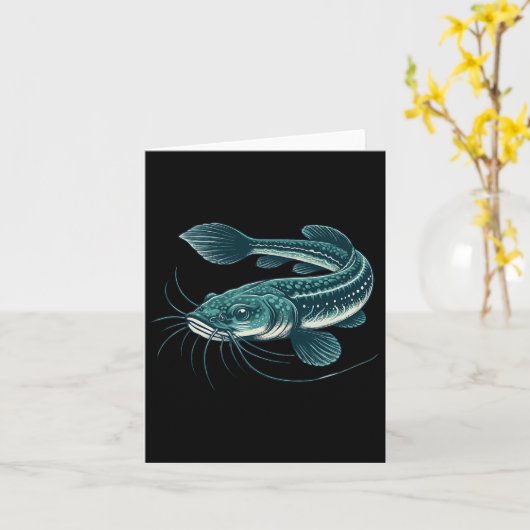  Gevist kunstwerk Walking Catfish Kaart (Gele Bloem)