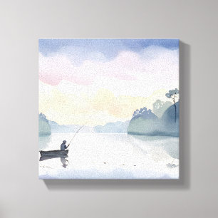 Gevist   Lake Airy Watercolor Vreedzaam Canvas Afdruk