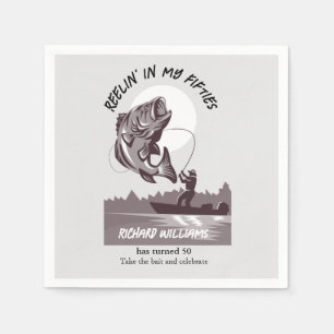  Gevist Lake Fisherman 50ste verjaardag Servet