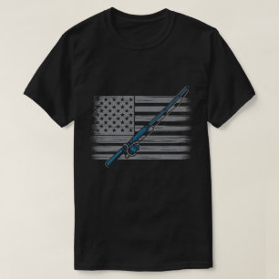 Gevist leven Amerikaanse vlag stijl visser T-shirt