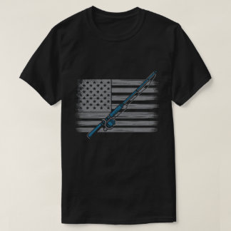 Gevist leven Amerikaanse vlag  stijl visser T-shirt
