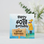 Gevist liefhebbers 40e verjaardag kaart (Staand voorkant)