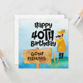 Gevist liefhebbers 40e verjaardag kaart (Voorkant / Achterkant in situ)