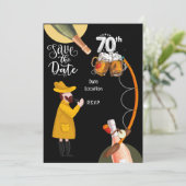 Gevist liefhebbers 70e verjaardag kaart (Staand voorkant)