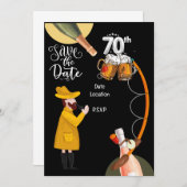 Gevist liefhebbers 70e verjaardag kaart (Voorkant / Achterkant)