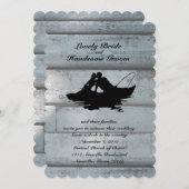 Gevist liefhebbers boot geschulpte bruiloft uitnod kaart (Voorkant / Achterkant)