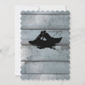 Gevist liefhebbers boot geschulpte bruiloft uitnod kaart (Achterkant)