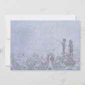 Gevist liefhebbers Faded Blue bruiloft uitnodiging (Achterkant)