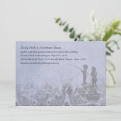 Gevist liefhebbers Faded Blue bruiloft uitnodiging (Staand voorkant)