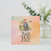 Gevist liefhebbers is vissen met kat bedankkaart (Staand voorkant)