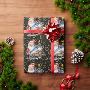 Gevist liefhebbers van kerstman cadeaupapier