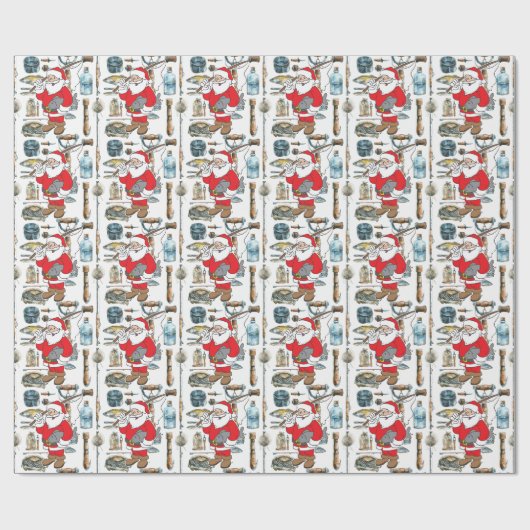 Gevist liefhebbers van kerstman cadeaupapier (Vlak)