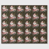 Gevist liefhebbers van kerstman cadeaupapier (Vlak)