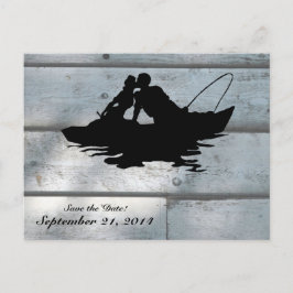 Gevist liefhebbers Wood Save the Date Aankondigingskaart