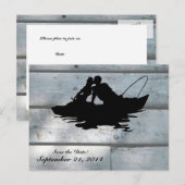 Gevist liefhebbers Wood Save the Date Aankondigingskaart (Voorkant / Achterkant)