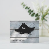 Gevist liefhebbers Wood Save the Date Aankondigingskaart (Staand voorkant)