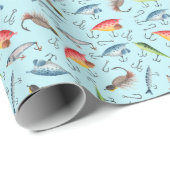 Gevist lokken op Celeste Blue Cadeaupapier (Rol Hoek)