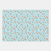 Gevist lokken op Celeste Blue Inpakpapier Vel (Voorkant)