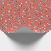 Gevist lokken op Dark Coral Pink Cadeaupapier (Hoek)