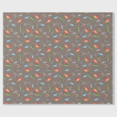 Gevist lokken op grijs-bruin cadeaupapier (Vlak)